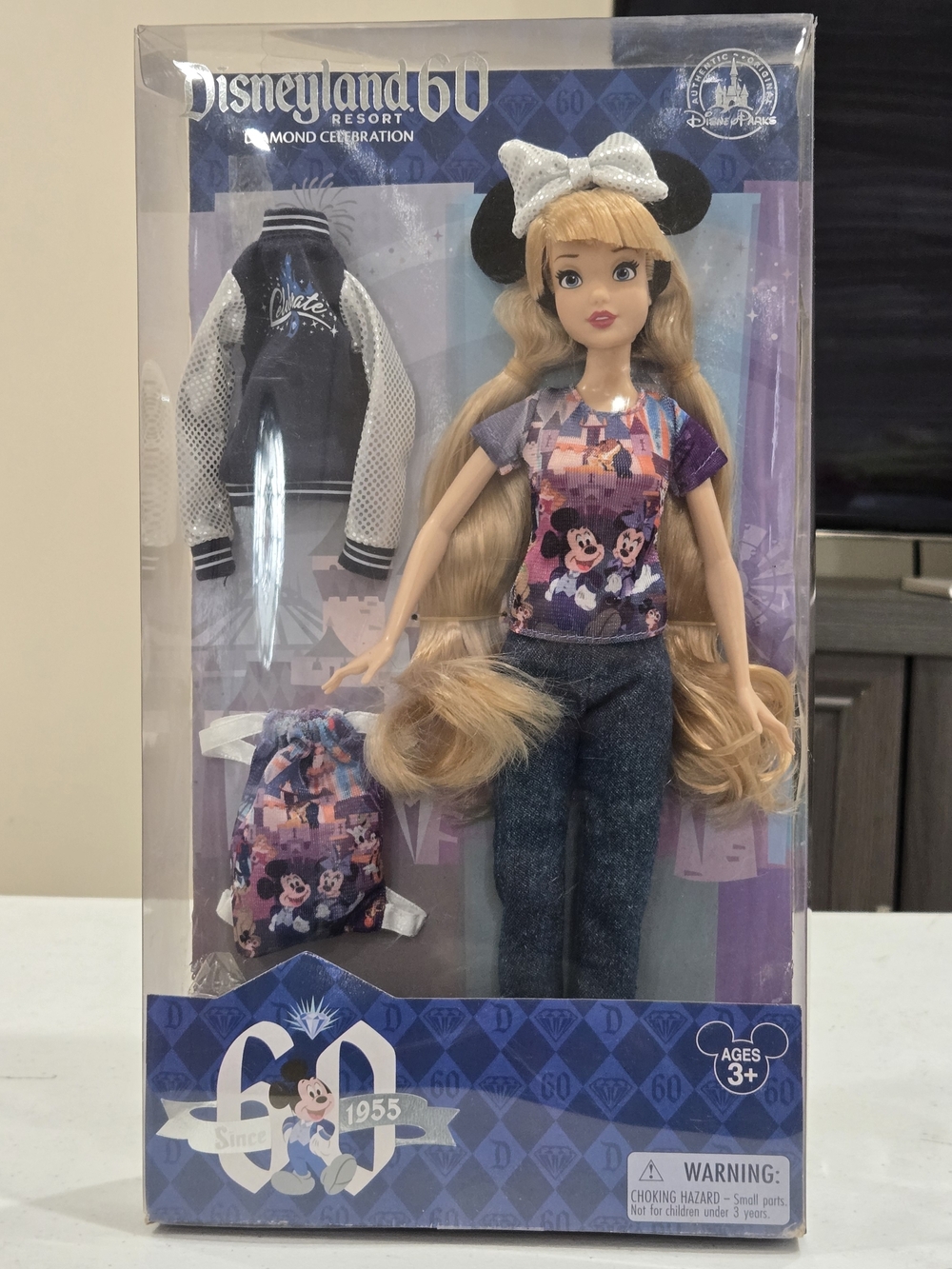 Disneyland 60th Anniversary Blonde Doll with Purple Outfit